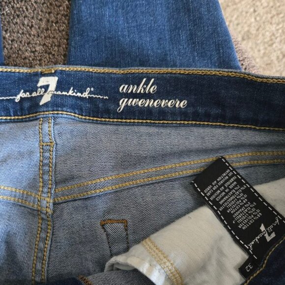 7 for All Mankind sz 32 Gwenevere Monroe High Rise Ankle Cut Jean - Picture 4 of 6
